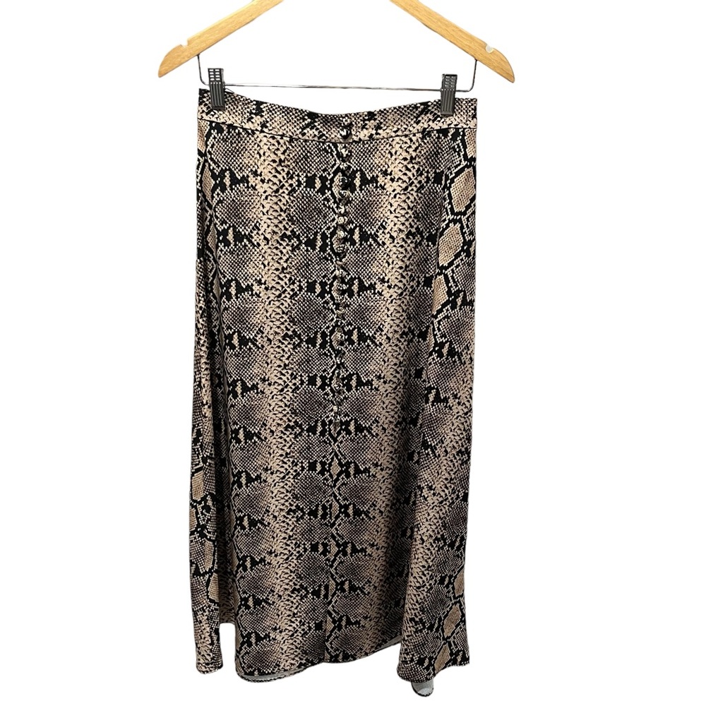 Zara Snake Print Midi Skirt With Buttons And Fron… - image 2